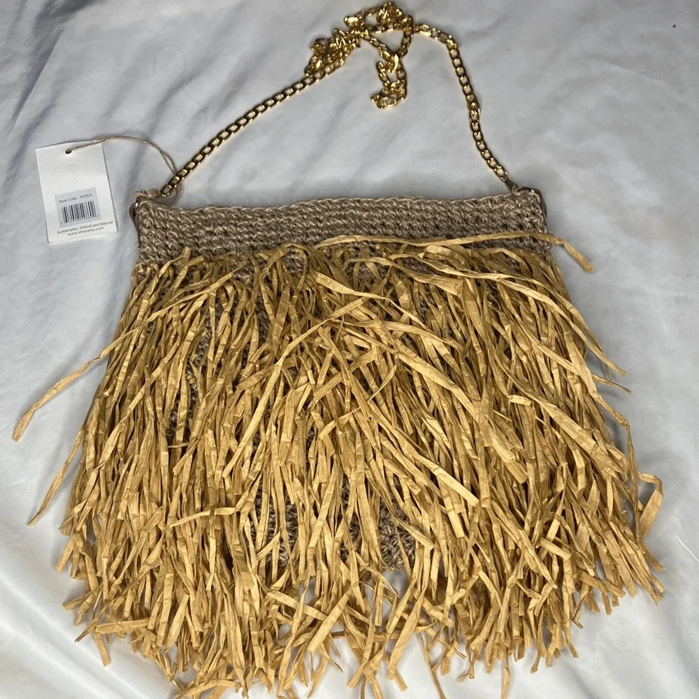 Anju NWT raffia Luau crossbody bag